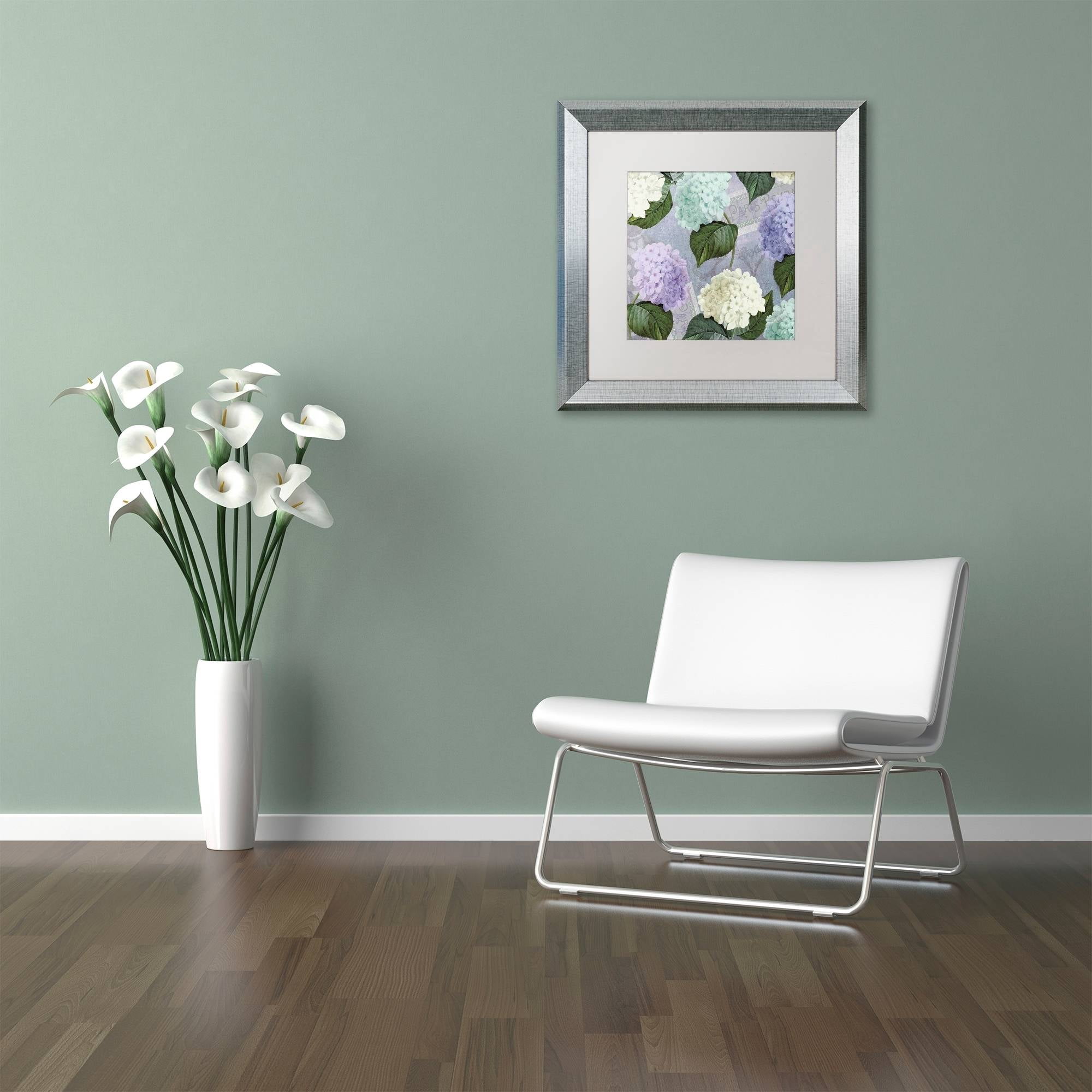 Trademark Fine Art "Hortensia Lavenders" Canvas Art by Color Bakery White Matte, Silver Frame