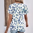thumbnail image 3 of Tops de Algodón para Mujeres Cuello en V Moda Casual Manga Corta Primavera Verano Top para el Hogar Y Diario, 3 of 6
