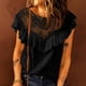 thumbnail image 1 of Camiseta informal con mangas con volantes para mujer, blusa de manga corta con volantes para mujer, blusa informal de verano con mangas cortas para mujer diseñada para profesionales, 1 of 5