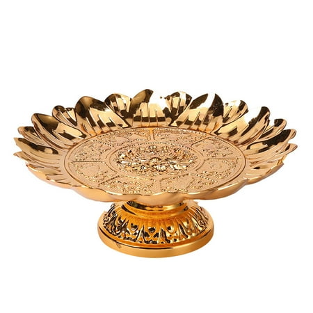 

1Pc Exquisite Alloy Fruit Tray Tributes Serving Tray Useful Storage Tray (Golden)