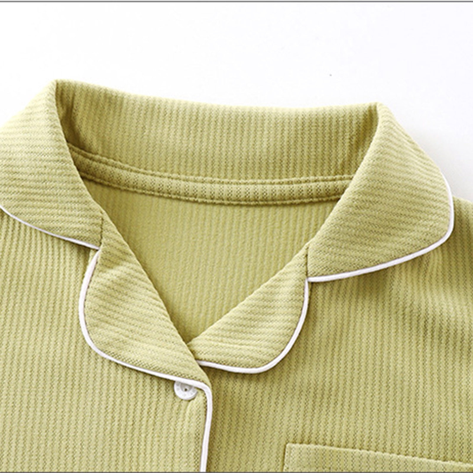 Huvoen Little Boys&Girls 2 Pcs Solid Pajama Set Toddler Baby Kids Winter Boys Girls Solid Color Long Sleeved Button Thin Velvet Home Wear Clothes Suit Green 8 Years