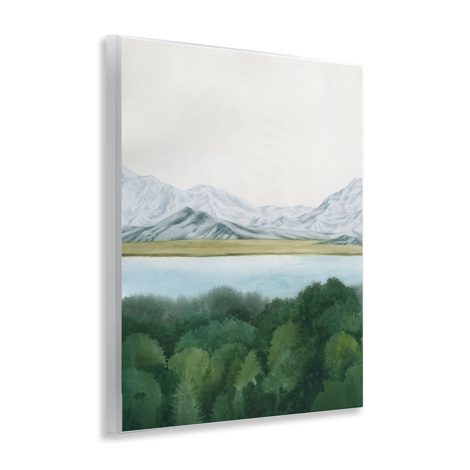 Stupell Industries Mountains Beyond Forest Landscape & Nature Painting Unframed Art Print Wall Art, 11 x 14