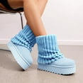 thumbnail image 5 of GJPBGK Women’s Warm Fuzzy Knit Mid-Calf Winter Snow Boots Cozy Outdoor Footwear Platform Flat Comfort Outdoor Winter Fashion Boots, 5 of 8