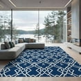 thumbnail image 2 of ODIKA 6'x9' Ultra-Soft Area Rug, Geometric Interlocking Trellis Tasseled Boho Lattice Front Door Motif Playful None Washable, Bare feet friendly, Silk-Touch for Guest Room, Bedroom, 2 of 6