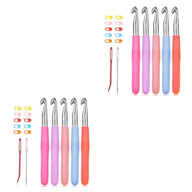 bedienty AssortedColor Knitting Needles Comfortable Grip For Knitting Projects Includes All Necessary 2Set