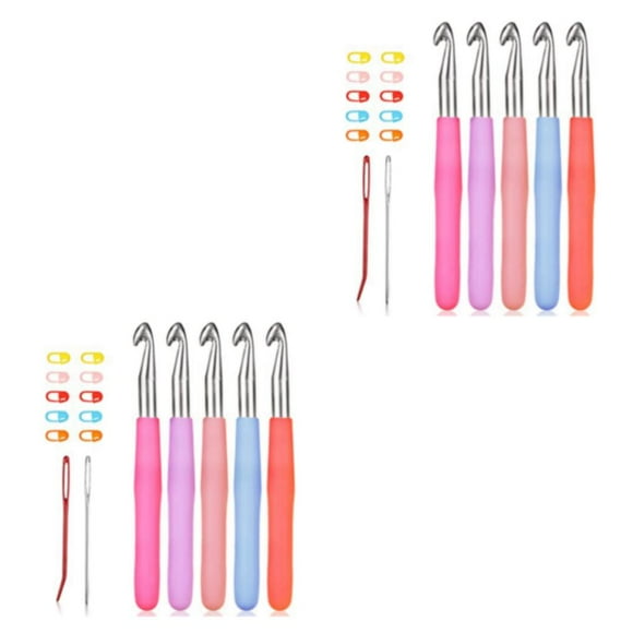 bedienty AssortedColor Knitting Needles Comfortable Grip For Knitting Projects Includes All Necessary 2Set