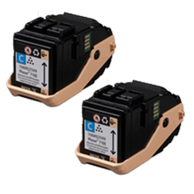 Zoomtoner Compatible XEROX 106R02602 Laser Toner Cartridge Cyan Dual Pack