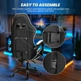 thumbnail image 6 of Ergonomic Video Game Chair with Footrest, 90°-135° Reclining Function, Adjustable Height & Lumbar Support, Swivel Seat for Long Gaming, Black White, 6 of 6