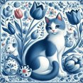 thumbnail image 2 of Kit Punto Cruz Gato Impreso Hilo Algodón Ecológico Bordado Arte 40x40cm 11CT, 2 of 7