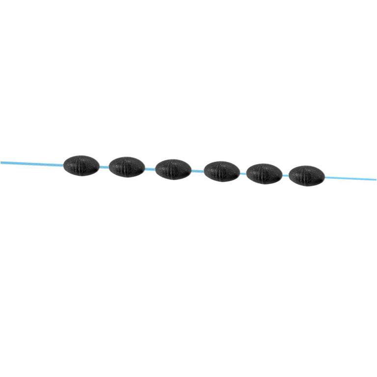 Uxcell 2mm 30 in 1 Oval Fishing Rubber Bobber Beads Stoppers Black 450 Pieces, Size: 0.08
