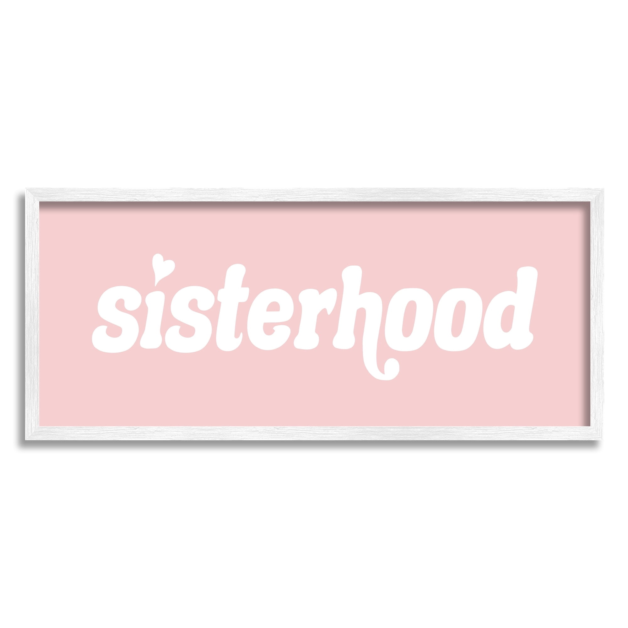 Stupell Industries Sisterhood Pink Typography Casual Girls Text Sign Framed Wall Art, 30 x 13, Design by Daphne Polselli