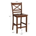 thumbnail image 2 of Costway Set of 4 Bar Stools 24" Counter Height Chairs w/ Rubber Wood Legs Walnut, 2 of 8