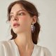 thumbnail image 4 of Unique Cute Creative Fruits Dangle Drop Earrings Transparent Sparkly Crystal Purple Grape Earring match Green Leaf for Women Girls Statement Beach Hol, 4 of 4