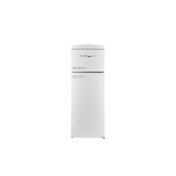 Classic Retro 7.5 cu ft Top Mount Refrigerator in Marshmallow White