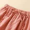 thumbnail image 4 of JIKNTTR Women's Linen Shorts Women's Summer Linen High Waist Wide Leg Shorts With Ruffled Hem Retro Vintage Style Casual Loose Running Active Shorts, 4 of 4