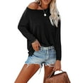 thumbnail image 3 of Lumento Women Long Sleeve Basic Tops Shirt Blosue Casual Loose Fit Pullover Tee Pink XXL, 3 of 4