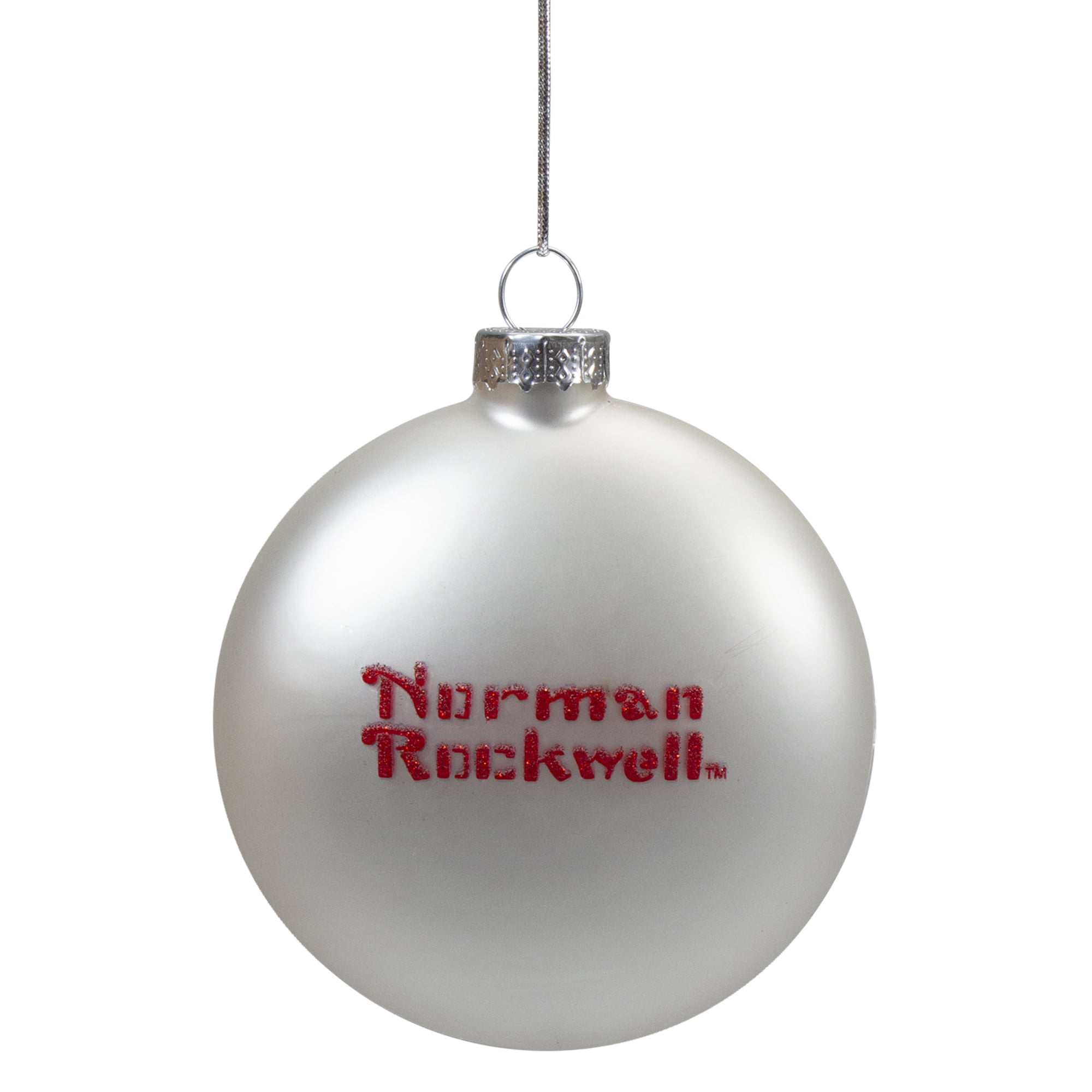 Northlight Norman Rockwell Santa with His Helpers Multi-color Glass Christmas Decorative Accent Disc Ornament, 3"
