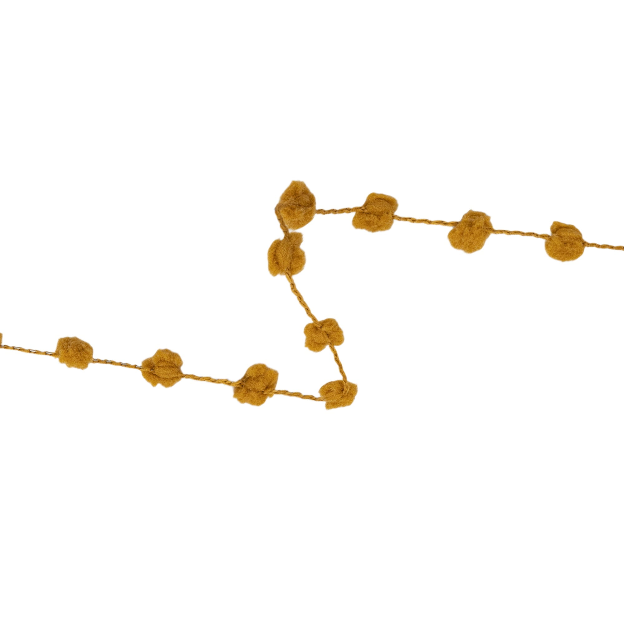 LaRibbons 8mm Wired Pom Pom, Brown, 25 Yard Roll