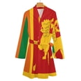 thumbnail image 4 of Sri Lanka Flag Night Robe Long Sleeve V Neck Robe With Belt Women's Sleepwear Dresses, 4 of 9