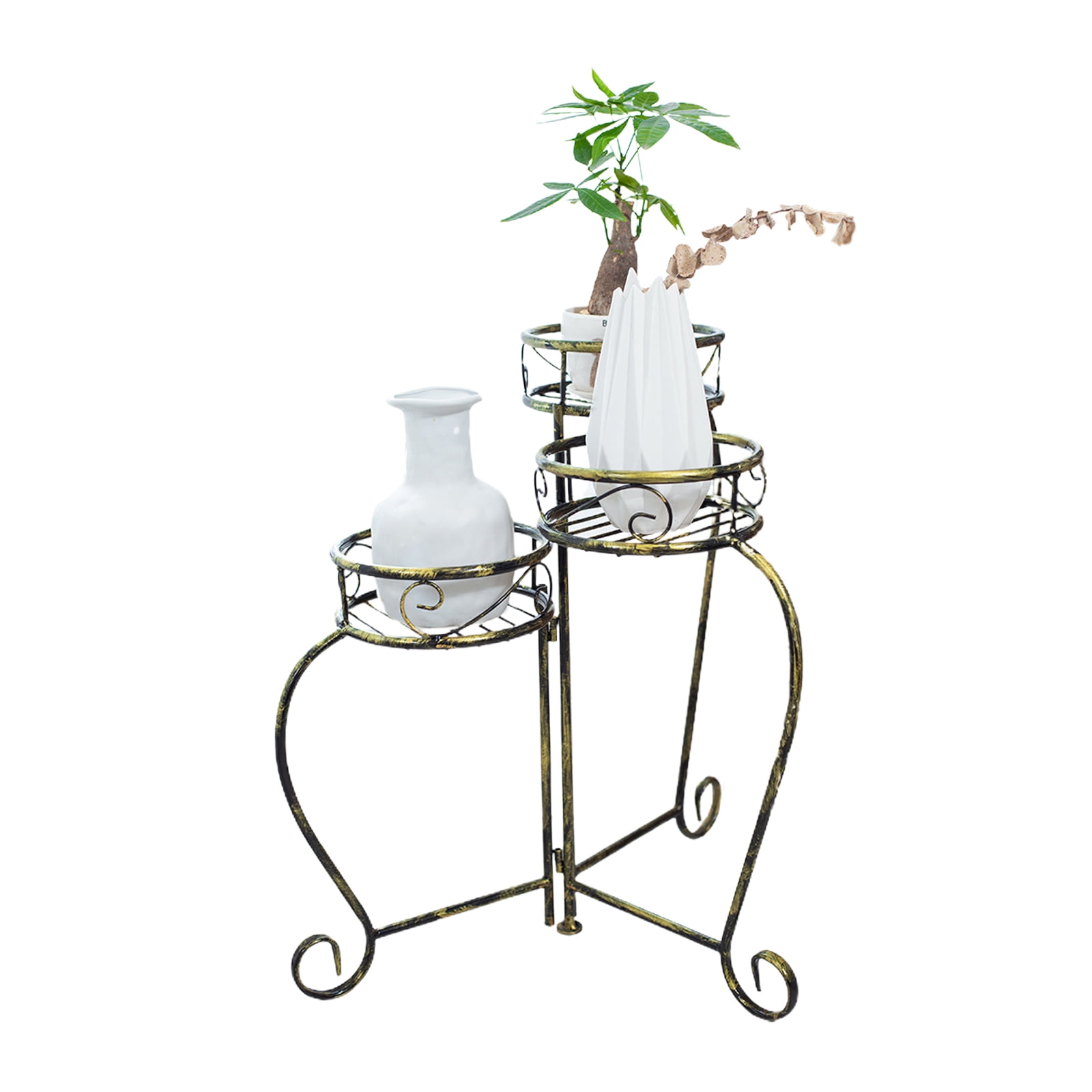 MultiLayer Folding Iron Flower Stand Indoor Outdoor Balcony Flower