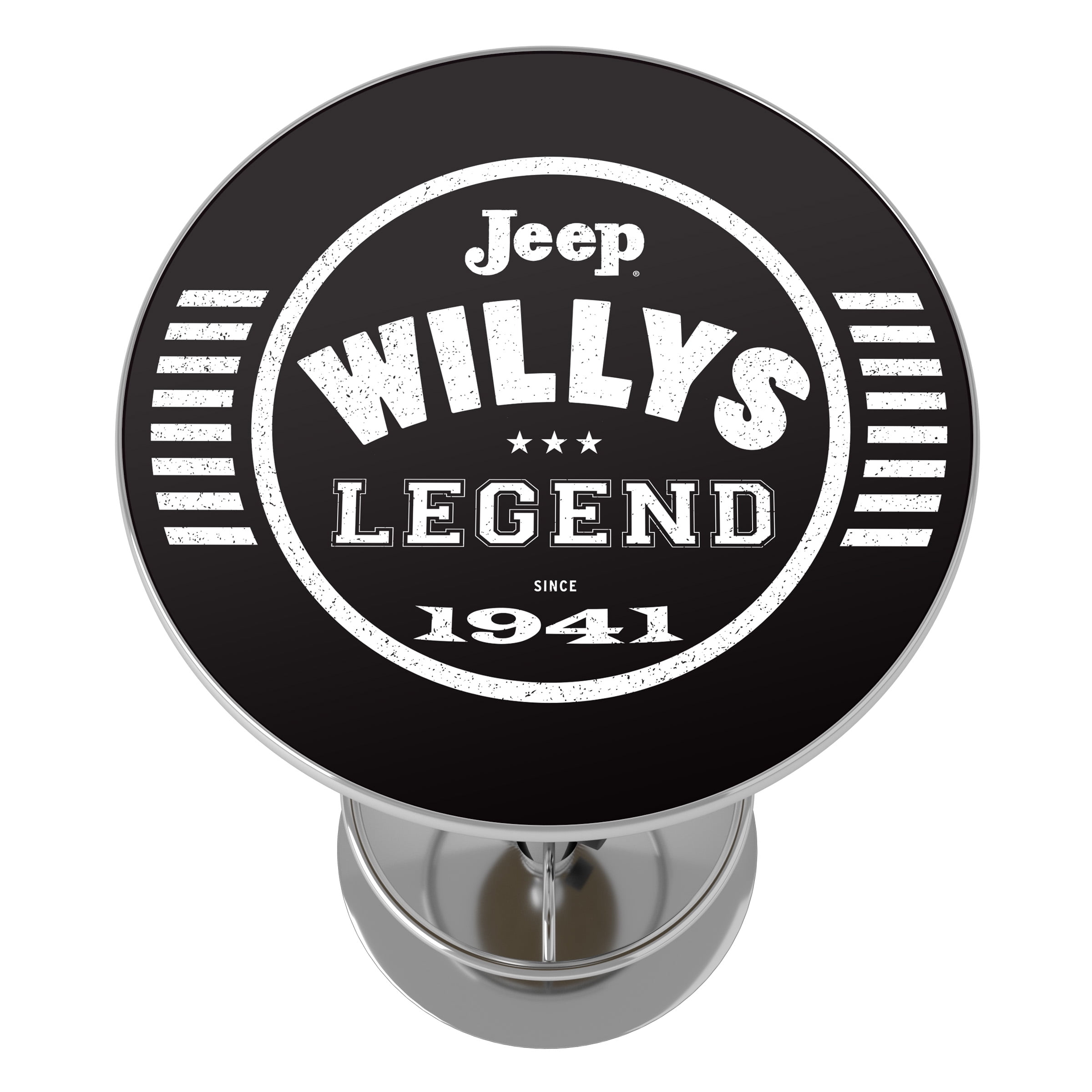 Buy Chrome Pub Table Jeep Willys Legend Black Bar Height, High Top