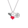 thumbnail image 2 of Delight Jewelry Silvertone Small Armadillo - Red Heart Nurse Strong Zoe Necklace, 2 of 4