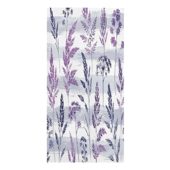 RKSupls Purple Wild Grass Pattern Microfiber Beach Towel Absorbent Compact Towels for Swimming Pool Beach Travel Things for Vacation Essentials Adult Gift,61.4×30.3Inch
