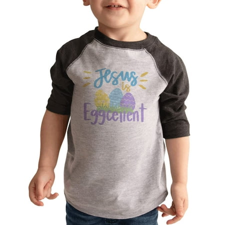 

7 ate 9 Apparel Kid s Happy Easter Shirts - Funny Jesus is Eggcellent Grey Shirt 3T