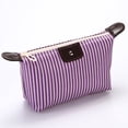thumbnail image 2 of Femmes Rayé Voyage Sac à Maquillage Sac à Main Sac à Main à Fermeture Éclair Femme, 2 of 6