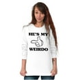 thumbnail image 4 of Funny Cute Matching Set Weird Couple Women Plus Size Long Sleeve Graphic Tee Brisco Brands 2X, 4 of 6