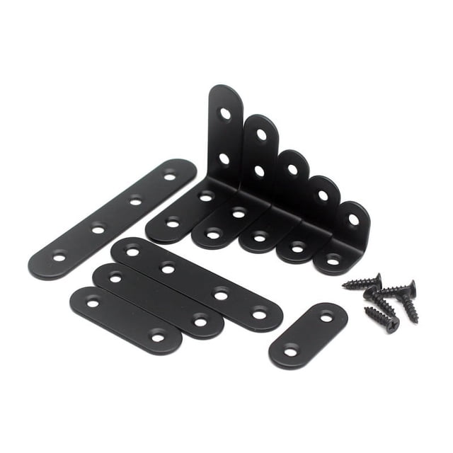Soporte de estante con soporte de código de ángulo de acero inoxidable engrosado Soporte de triángulo de código de ángulo recto de 90 grados Código de ángulo negro