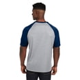 thumbnail image 2 of Team 365 TT62 Unisex Zone Colorblock Raglan T-Shirt-Athletic Heather/ Sport Dark Navy-2XL, 2 of 3