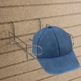 thumbnail image 4 of SSWBasics Chrome Wire Hat Display Rack for Slatwall or Pegboard – 8-5/8" x 10-3/4" x 3"H Retail Hat Display Cap Holder, 4 of 7