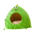 thumbnail image 4 of Nido para gatos semicerrado, cama para perros y gatos, cómoda cama para gatos con base antideslizante, que se calienta sola, casa cueva para gatitos, verde, 4 of 8