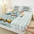 thumbnail image 3 of jejeloiu Construction Truck Excavator Bed Sheets,Cartoon Pine Mountain King Sheets,Bullodzer Crane Vehicle Sheet Set For Teens,Super Cozy Room Decor,4-Piece, 3 of 7
