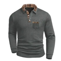 Men's Clothing Mens Knit Sweater Long Sleeve Casual Golf Jacquard Dress Button Down Stand Collar Pullover Sweater Shirts