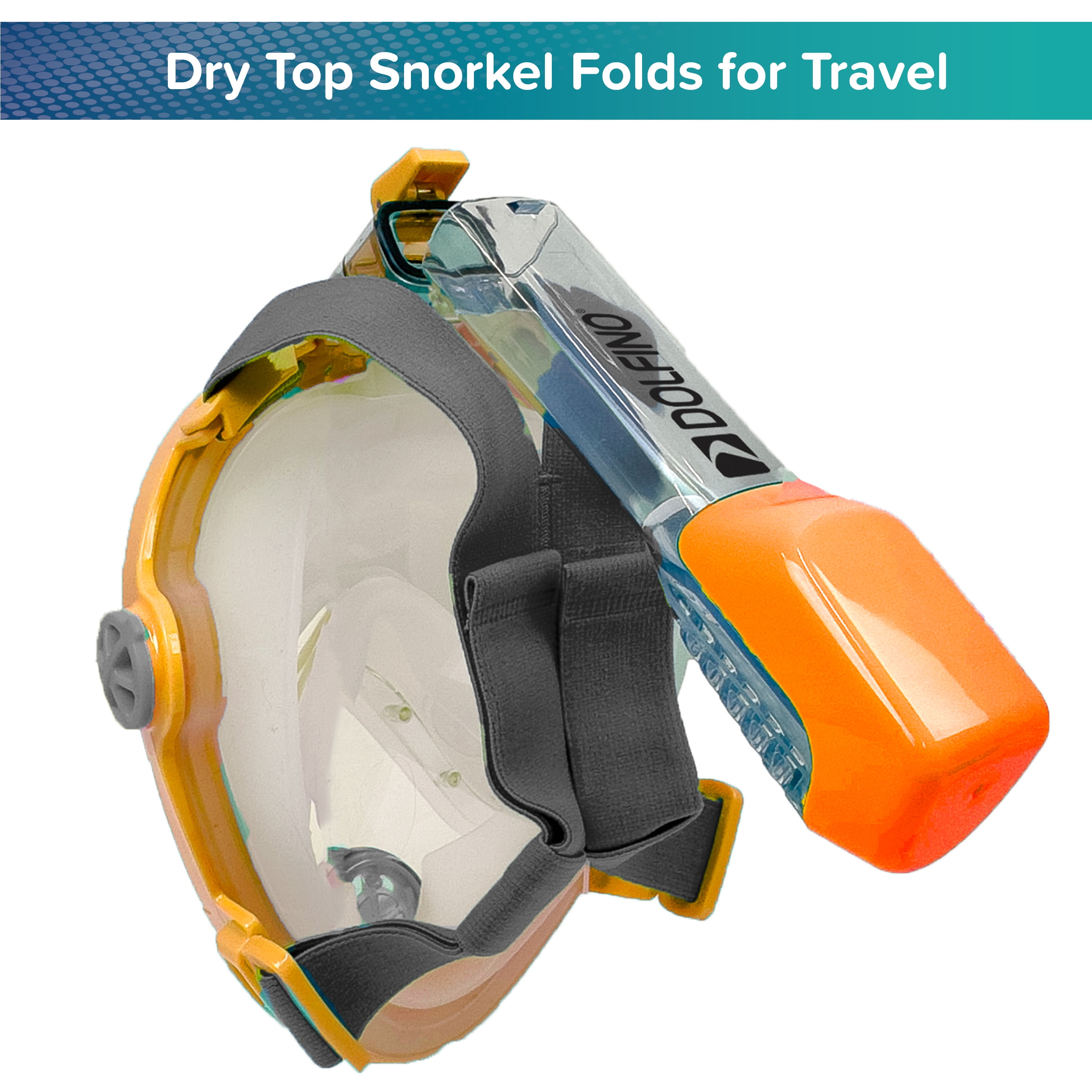 (2 pack) Dolfino Traverse Full Face Mask for Snorkeling, Orange, LARGE/XL, Ages 12+