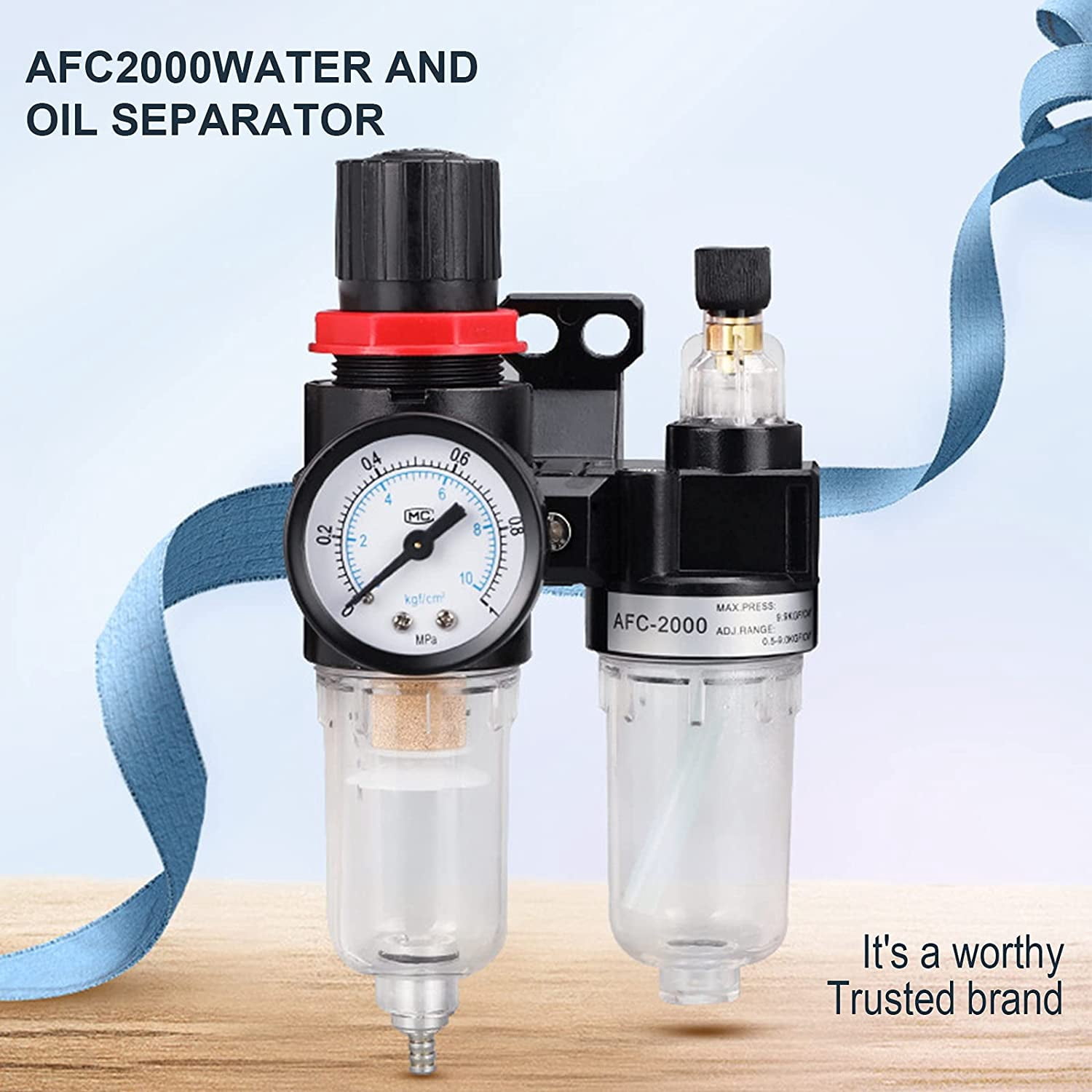 Compressed Air Water Separator Pressure Reducer For 1/4" Compressor Filter  Regulator Air Pressure Regulator Lubricator Moisture Trap Water Separator -  Walmart.com