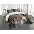 thumbnail image 3 of Ambesonne Zombie Quilted Bedspread Set 3 Pcs, Creepy Look Killer, Queen Size, Taupe Peach, 3 of 5
