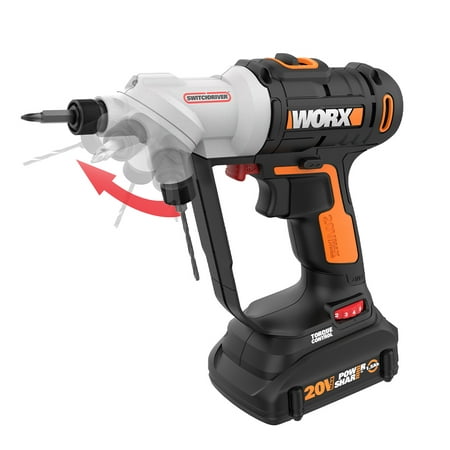 Worx WX176L 20V Power Share Switchdriver 2-in-1 Cordless Drill & Driver with 2 Batteries and Charger