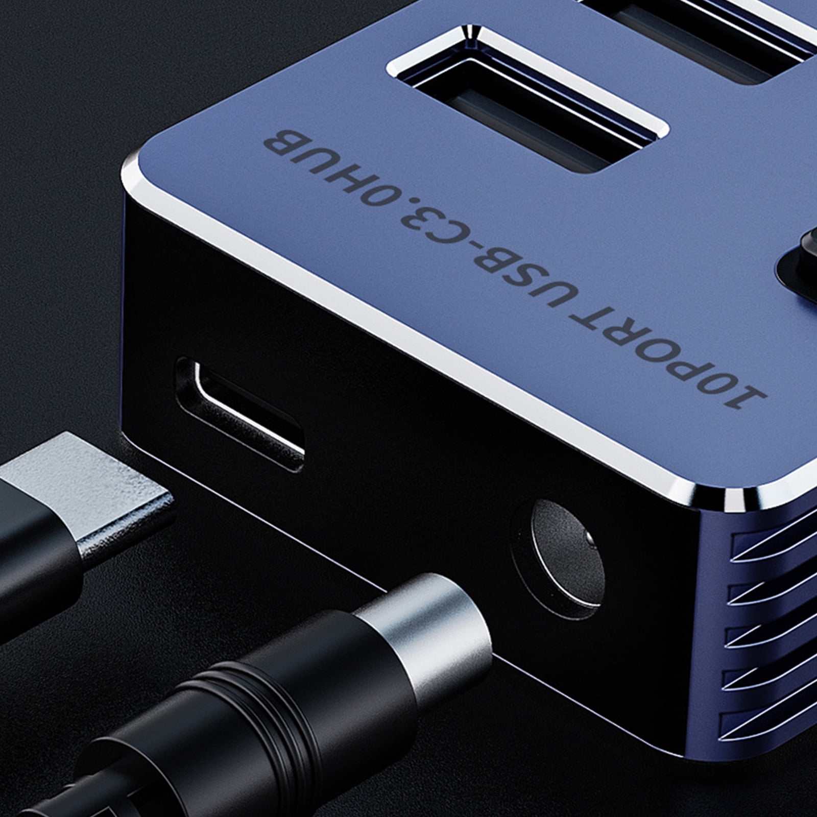 Aluminum USB3.0 Docking Station 4/7/10 Port Charging Adapter for Efficient Data Transfer and Power Management