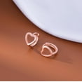 thumbnail image 4 of Solid 925 Sterling Silver Love Heart Hoop Earrings Huggie for Women Teens Heart Hoop Earrings Love Huggie, 4 of 11