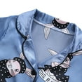 thumbnail image 3 of Toddler Girls Boys Silk Satin Pajama Sets Kids Casual Button Down Sleepwear Loungewear 1-6T, 3 of 8