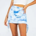 thumbnail image 3 of Fesfesfes Women Skirt Casual Solid High Waist Ruffled Zipper Fish Tail Short Skirt Tops on, 3 of 9