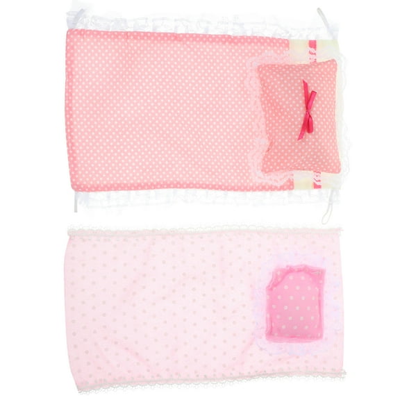 Homoyoyo 2 Sets Miniature Dollhouse Bedding with Dollhouse Bed Pillow Accessories for Kids and Collectors