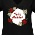 thumbnail image 4 of Inktastic Feliz Navidad Poinsettia Women's Plus Size V-Neck T-Shirt, 4 of 5
