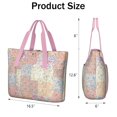 thumbnail image 3 of Tote Bag for Women - Pioneer Flower Shoulder Bag - Large Utility Work Duffle Bag with Zipper Handbag for Travel, Work, Sprots, 3 of 5