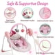 thumbnail image 5 of Columpio portátil para bebés Surbowbaby Pink con 5 niveles de velocidad y 6 canciones, 5 of 8