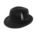 thumbnail image 2 of Fedora Hats for Men & Women Wide Brim Felt Hat Dress Panama Trilby Hats,One Size, 2 of 4