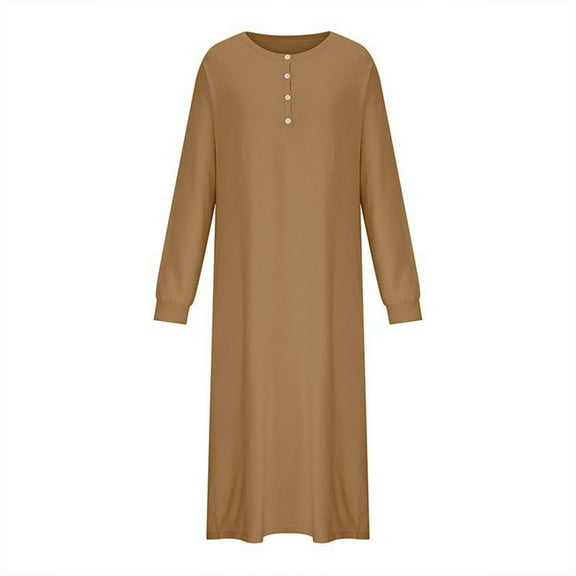 Women's Oversized Knitted Sweater Dress Long Sleeve V Neck Button Down Casual Loose Fit Mid Length Autumn Fashion 2024